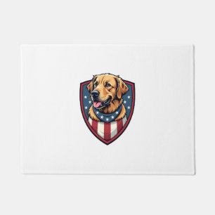 Patriotic Dog Dad Golden Retriever Engraving Shirt Doormat