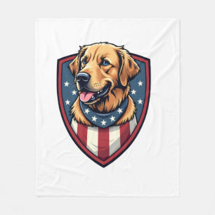 Patriotic Dog Dad Golden Retriever Engraving Shirt Fleece Blanket
