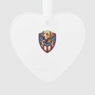 Patriotic Dog Dad Golden Retriever Engraving Shirt Ornament