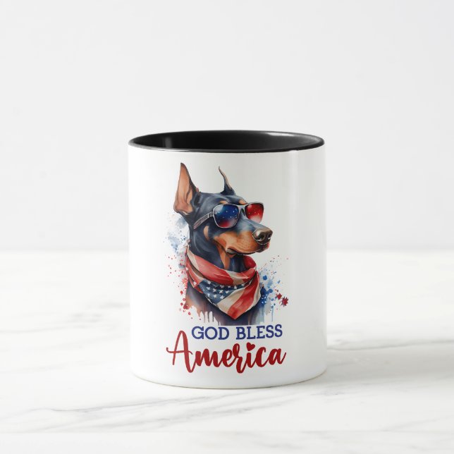 Patriotic Dog- Doberman Mug (Center)
