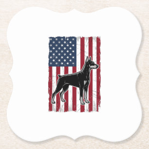 Patriotic Dog Flag Vintage Vector Shirt Design_1 Paper Coaster