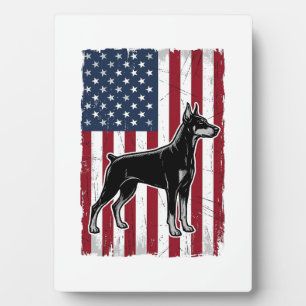 Patriotic Dog Flag Vintage Vector Shirt Design_1 Plaque
