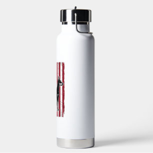 Patriotic Dog Flag Vintage Vector Shirt Design_1 Water Bottle