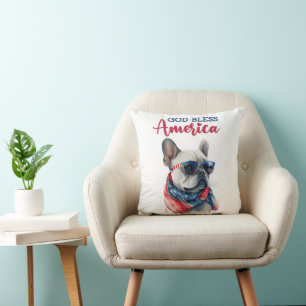 Patriotic Dog- French Bulldog Cushion