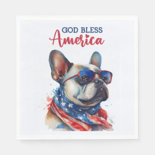 Patriotic Dog- French Bulldog Napkin