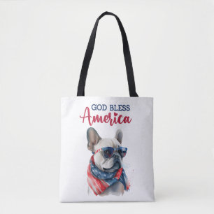 Patriotic Dog- French Bulldog Tote Bag