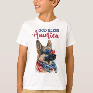 Patriotic Dog-German Shepherd T-Shirt
