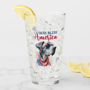 Patriotic Dog-Great Dane Glass