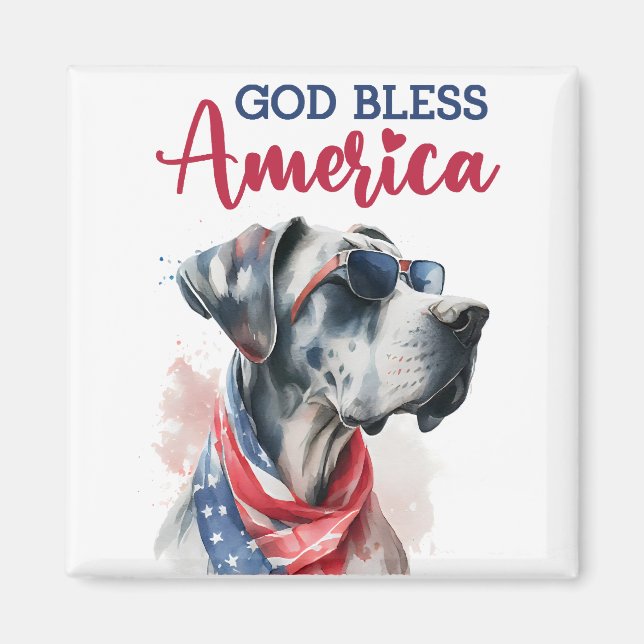 Patriotic Dog-Great Dane Magnet (Front)