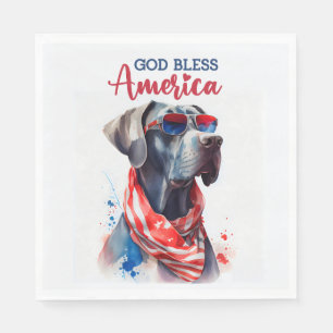 Patriotic Dog-Great Dane Napkin