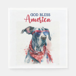 Patriotic Dog-Great Dane Napkin