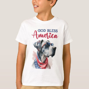 Patriotic Dog-Great Dane T-Shirt