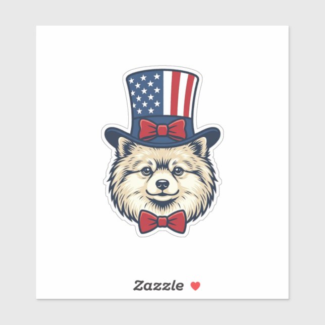 Patriotic Dog Head Vintage Engraving Vector Design (Sheet)