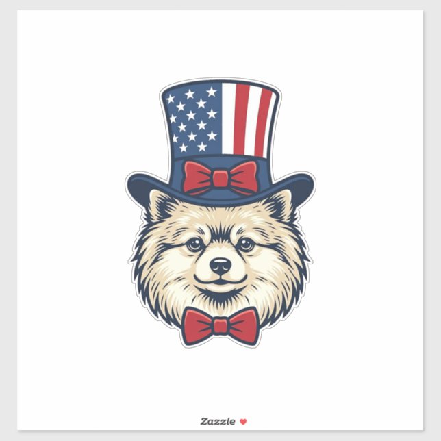 Patriotic Dog Head Vintage Engraving Vector Design (Sheet)