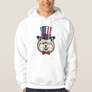 Patriotic Dog Head Vintage Engraving Vector Design Hoodie