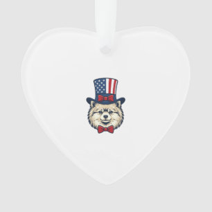 Patriotic Dog Head Vintage Engraving Vector Design Ornament