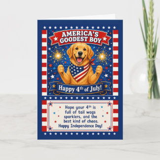 Patriotic Dog Humour America’s Goodest Boy 4th jul Card