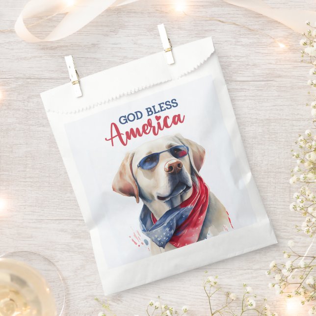 Patriotic Dog-Lab Favour Bags (Clipped)