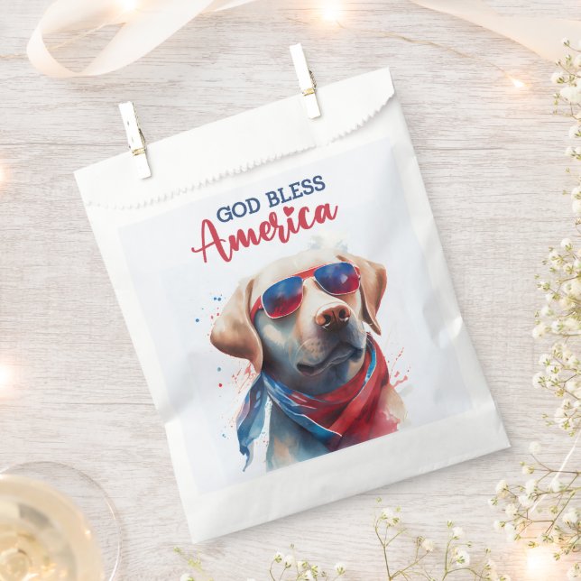 Patriotic Dog-Lab Favour Bags (Clipped)