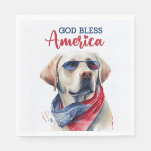 Patriotic Dog-Lab Napkin