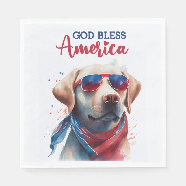 Patriotic Dog-Lab Napkin (Front)