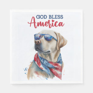 Patriotic Dog-Lab Napkin