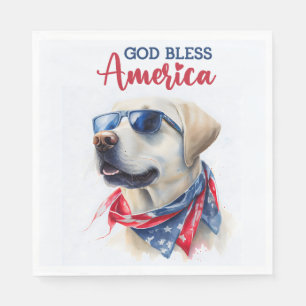 Patriotic Dog-Lab Napkin