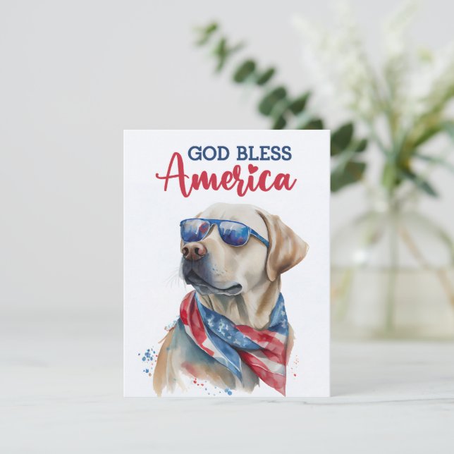 Patriotic Dog-Labrador Retriever 4th of July Card (Standing Front)