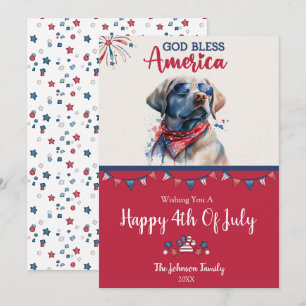 Patriotic Dog- Labrador Retriever 4th Of July Card