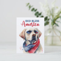 Patriotic Dog-Labrador Retriever 4th of July Card