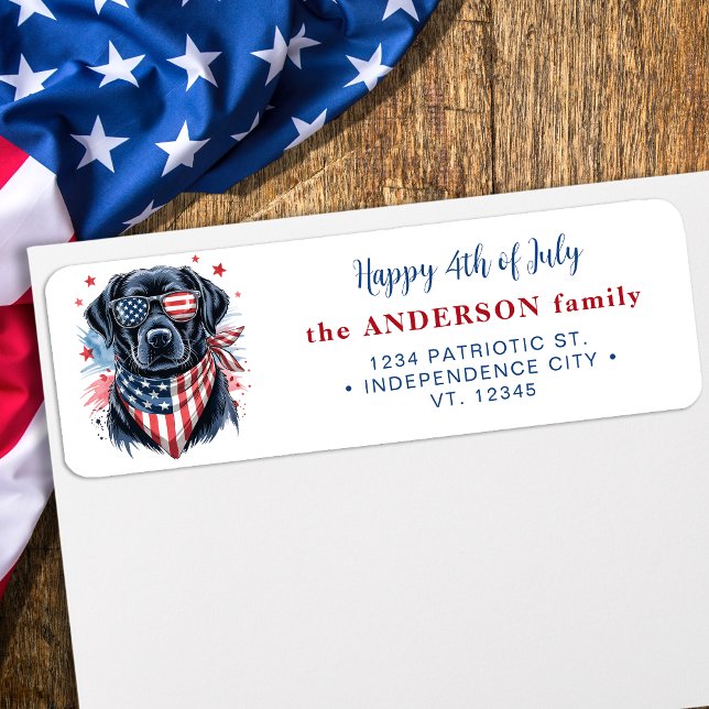 Patriotic Dog Labrador Retriever Return Address (Creator Uploaded)
