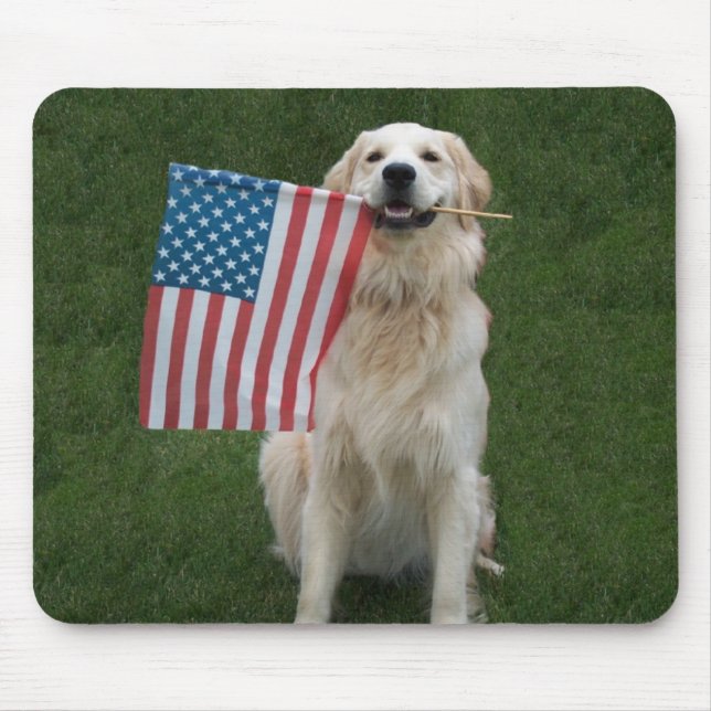 Patriotic Dog Mouse Mat (Front)