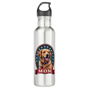 Patriotic Dog Mum Golden Retriever Vintage Tee 4 710 Ml Water Bottle