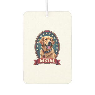 Patriotic Dog Mum Golden Retriever Vintage Tee 4 Car Air Freshener