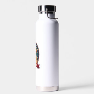 Patriotic Dog Mum Golden Retriever Vintage Tee 4 Water Bottle