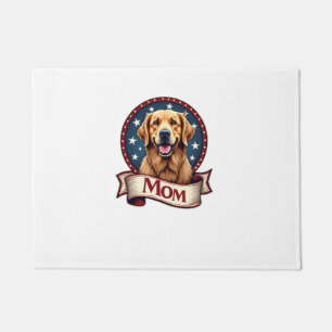 Patriotic Dog Mum Golden Retriever Vintage Tee Doormat