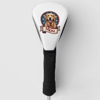 Patriotic Dog Mum Golden Retriever Vintage Tee Golf Head Cover