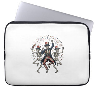 Patriotic Dog Party Like It’s 1776 Vintage  Laptop Sleeve