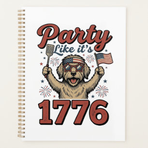 Patriotic Dog Party Like It’s 1776 Vintage Shirt D Planner