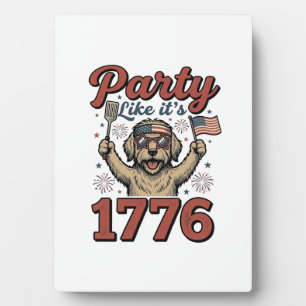 Patriotic Dog Party Like It’s 1776 Vintage Shirt D Plaque