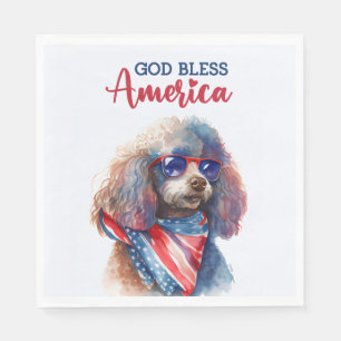 Patriotic Dog-Poodle Napkin