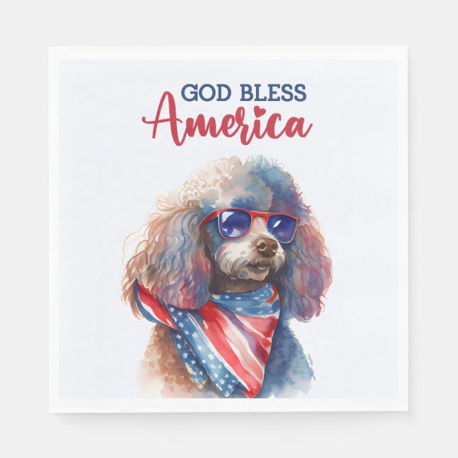 Patriotic Dog-Poodle Napkin (Front)