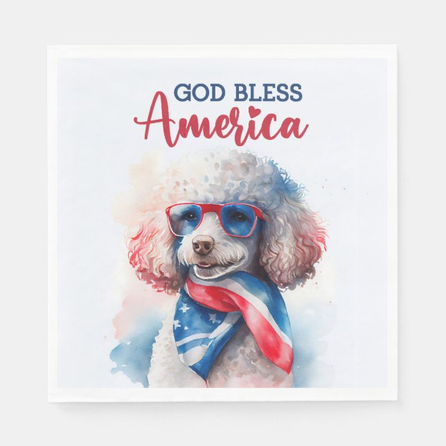 Patriotic Dog-Poodle Napkin (Front)