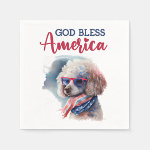 Patriotic Dog-Poodle Napkin