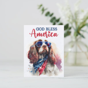 Patriotic Dog-Spaniel 4th of July Card