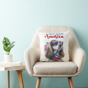 Patriotic Dog-Spaniel Cushion