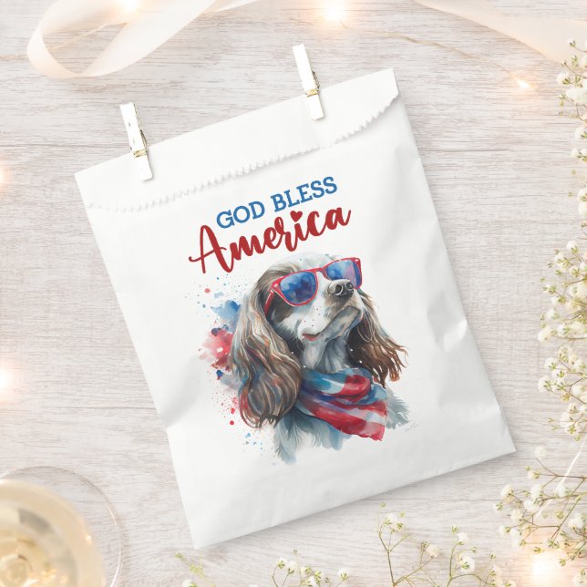 Patriotic Dog-Spaniel Favour Bags (Clipped)