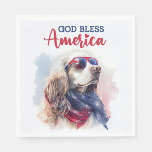 Patriotic Dog-Spaniel Napkin