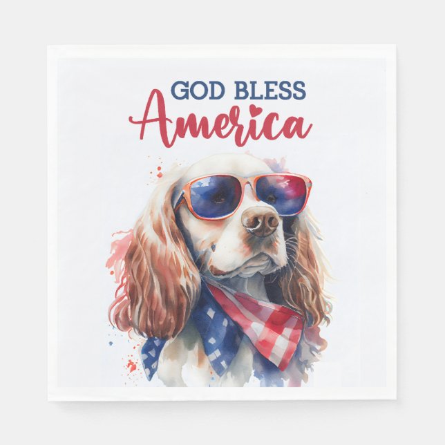 Patriotic Dog-Spaniel Napkin (Front)