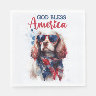 Patriotic Dog-Spaniel Napkin